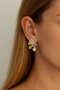 Heliophilia Silver Pendientes de Latón con Circonio Dorado